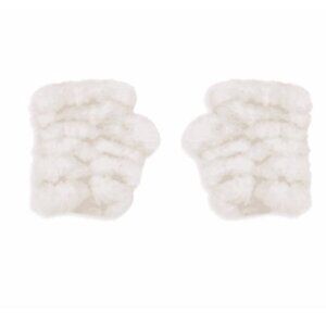 Jocelyn Jocelyn Mandy Faux Fur Fingerless Mittens - Cream